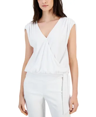 I.n.c. International Concepts Women's Ruched Side-Tie Top, Created for Macy's