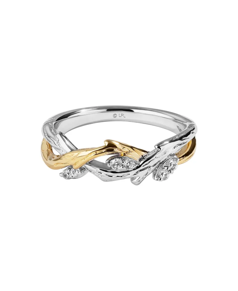 Star Wars The Dagobah Diamond Ring (1/10 ct. t.w.) in Two-Tone Silver and 10K Yellow Gold
