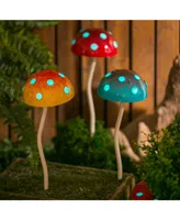 Evergreen 12.5"H Glow in the Dark Mushroom Plant Pick, Yellow Garden and Yard Decor