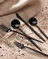 Hampton Forge Skandia Zephyr Black 45 Piece Flatware Set, Service For 8