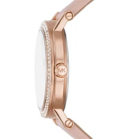 Michael Kors Women's Corey Three-Hand Blush Leather Watch 38mm