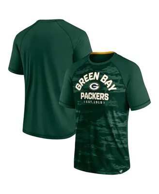 Men's Fanatics Green Green Bay Packers Hail Mary Raglan T-shirt