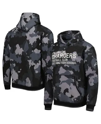 Men's The Wild Collective Black Los Angeles Chargers Camo Pullover Hoodie