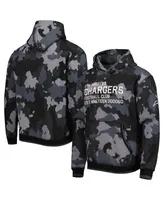 Men's The Wild Collective Black Los Angeles Chargers Camo Pullover Hoodie