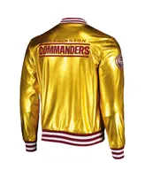 Men's The Wild Collective Gold Washington Commanders Metallic Bomber Full-Snap Jacket