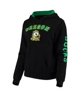 Women's Colosseum Black Oregon Ducks Loud and Proud Pullover Hoodie