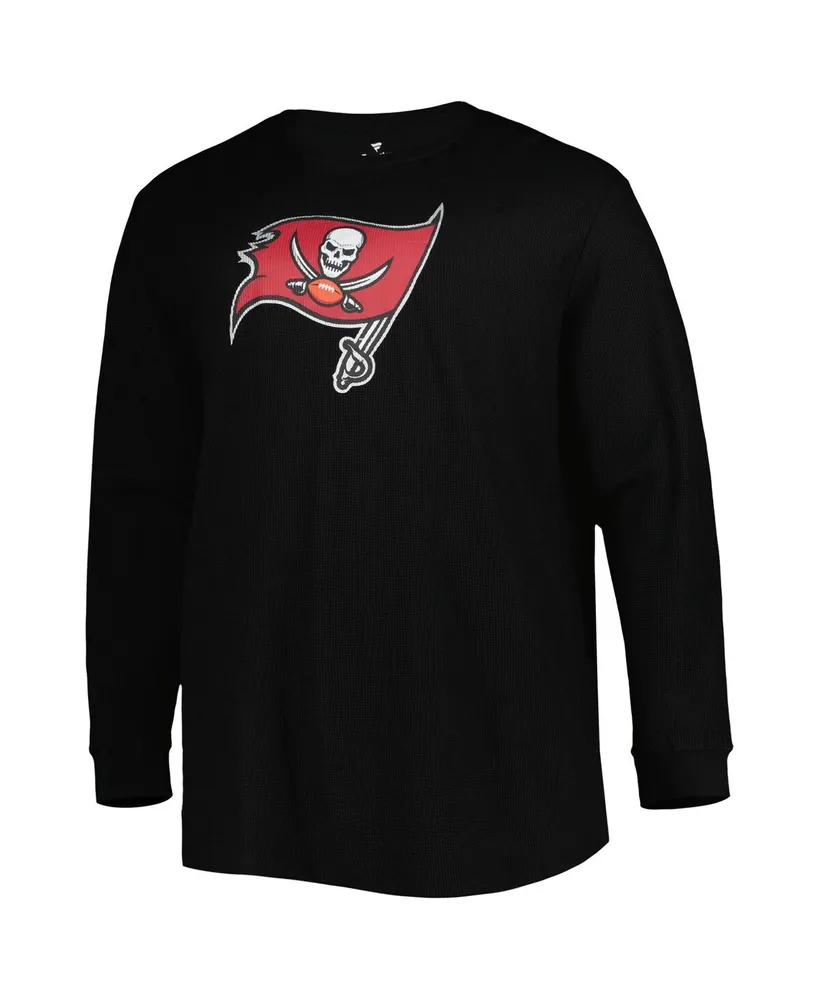 Men's Black Tampa Bay Buccaneers Big and Tall Waffle-Knit Thermal Long Sleeve T-shirt