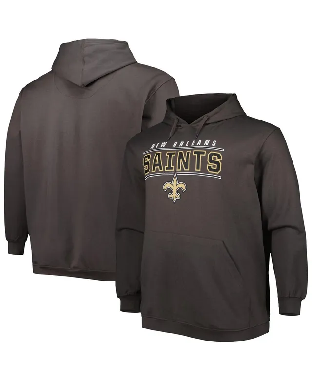 New Orleans Saints Cutter & Buck Big Tall Stretch Oxford Long Sleeve Woven Button-Down Shirt - Charcoal