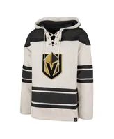 Men's '47 Brand Oatmeal Vegas Golden Knights Rockaway Lace-Up Pullover Hoodie