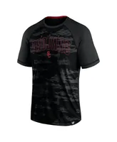 Men's Fanatics Black Usc Trojans Arch Outline Raglan T-shirt