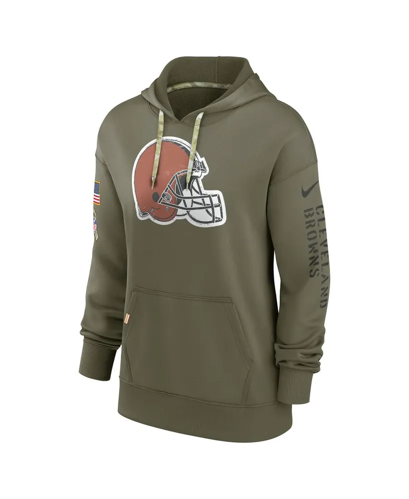 Women's Nike Olive Cleveland Browns 2022 Salute To Service Performance Pullover Hoodie