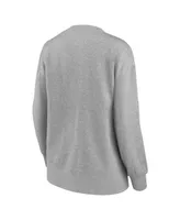 Women's Fanatics Heathered Gray Seattle Seahawks Jump Distribution Tri-Blend Pullover Sweatshirt