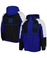 Men's Starter Blue, Black Trackhouse Racing The Body Check Half-Snap Pullover Jacket