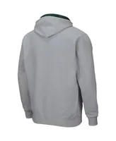 Men's Colosseum Heathered Gray Michigan State Spartans Arch and Logo 3.0 Full-Zip Hoodie