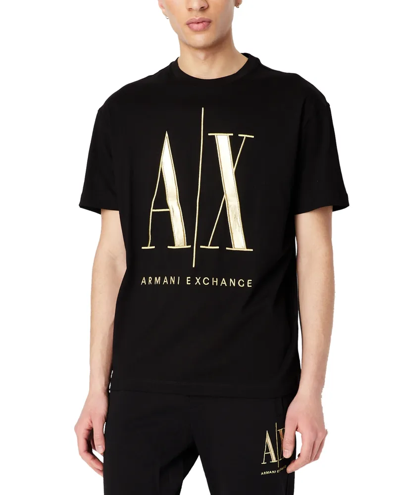 A|X Armani Exchange Men's Embroidered Metallic Icon T-Shirt