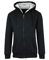 Q-Active Men's Modern Fit Sherpa Lined Fleece Zip-Up Hoodie