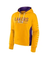 Women's Fanatics Gold Los Angeles Lakers Iconic Halftime Colorblock Pullover Hoodie