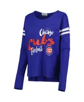 Women's Touch Royal Chicago Cubs Free Agent Long Sleeve T-shirt