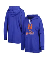 Women's Touch Royal New York Mets Pre-Game Raglan Pullover Hoodie