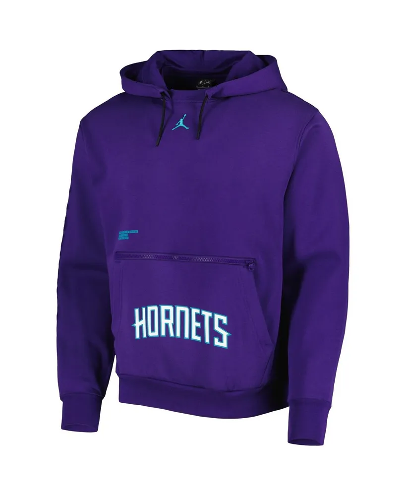 Men's Jordan Purple Charlotte Hornets Courtside Statement Edition Pullover Hoodie