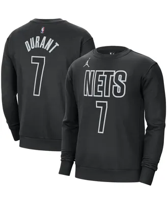 Men's Jordan Kevin Durant Black Brooklyn Nets Statement Name and Number Pullover Sweatshirt