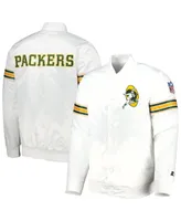 Men's Starter White Green Bay Packers The Power Forward Full-Snap Jacket