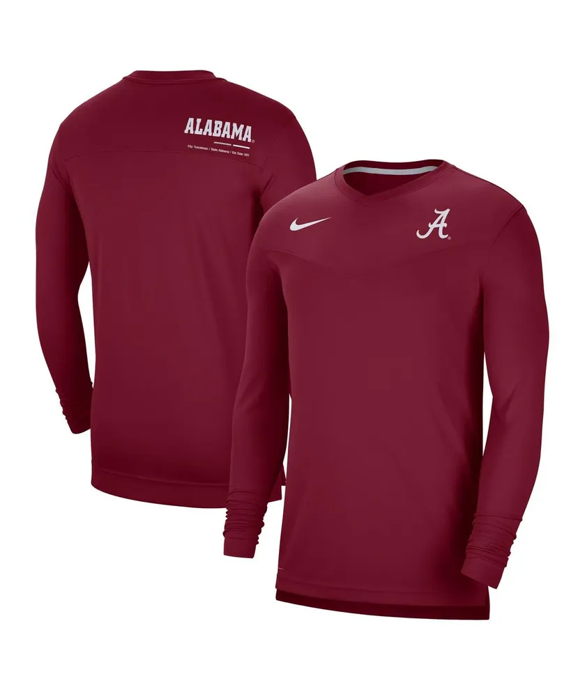 Men's Nike Crimson Alabama Tide 2022 Coach Performance Long Sleeve V-Neck T-shirt