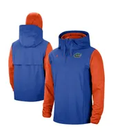 Men's Jordan Royal, Orange Florida Gators Sideline Player Quarter-Zip Hoodie Jacket