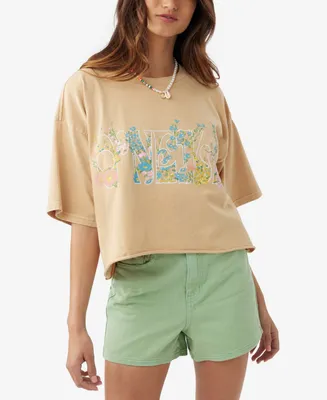 O'Neill Juniors' Wild Flower Power Cotton Cropped T-Shirt