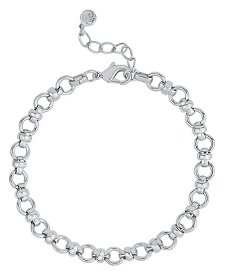 And Now This Fine Silver-Plated or 18K Gold-Plated Circle Link Bracelet