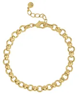 And Now This Fine Silver-Plated or 18K Gold-Plated Circle Link Bracelet