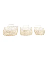 Rosemary Lane Metal Wire Tray, Set of 3, 15", 16", 18" W