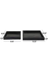 Rosemary Lane Marble Tray with Raised Border, Set of 2, 10", 8" W