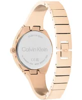 Calvin Klein Women's 2-Hand Carnation Gold-Tone Stainless Steel Bangle Bracelet Watch 30mm