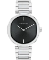 Calvin Klein Women's 2-Hand Silver-Tone Stainless Steel Bracelet Watch 36mm