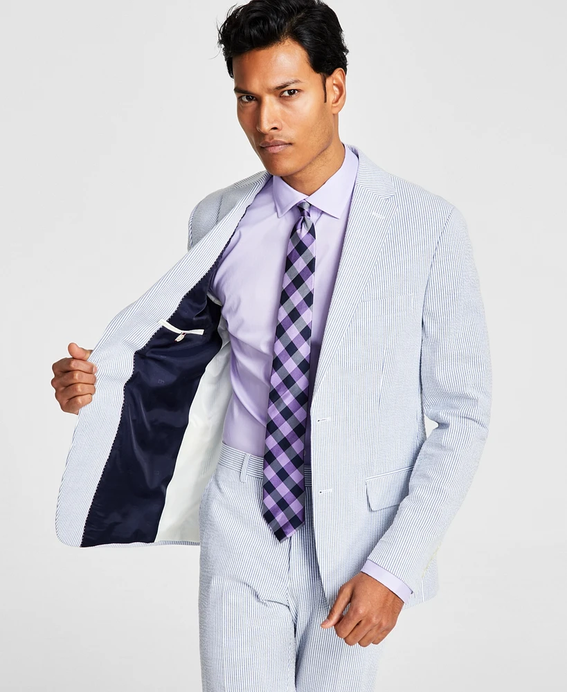 Tommy Hilfiger Men's Modern-Fit THFlex Seersucker Suit Jacket