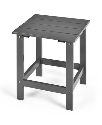 Patio 15" End Side Coffee Table Square Wooden Slat Garden