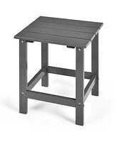 Patio 15" End Side Coffee Table Square Wooden Slat Garden