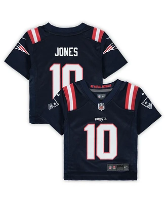 Infant Boys and Girls Nike Mac Jones Navy New England Patriots Game Jersey