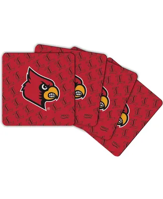 Louisville Cardinals Four-Pack Square Repeat Coaster Set