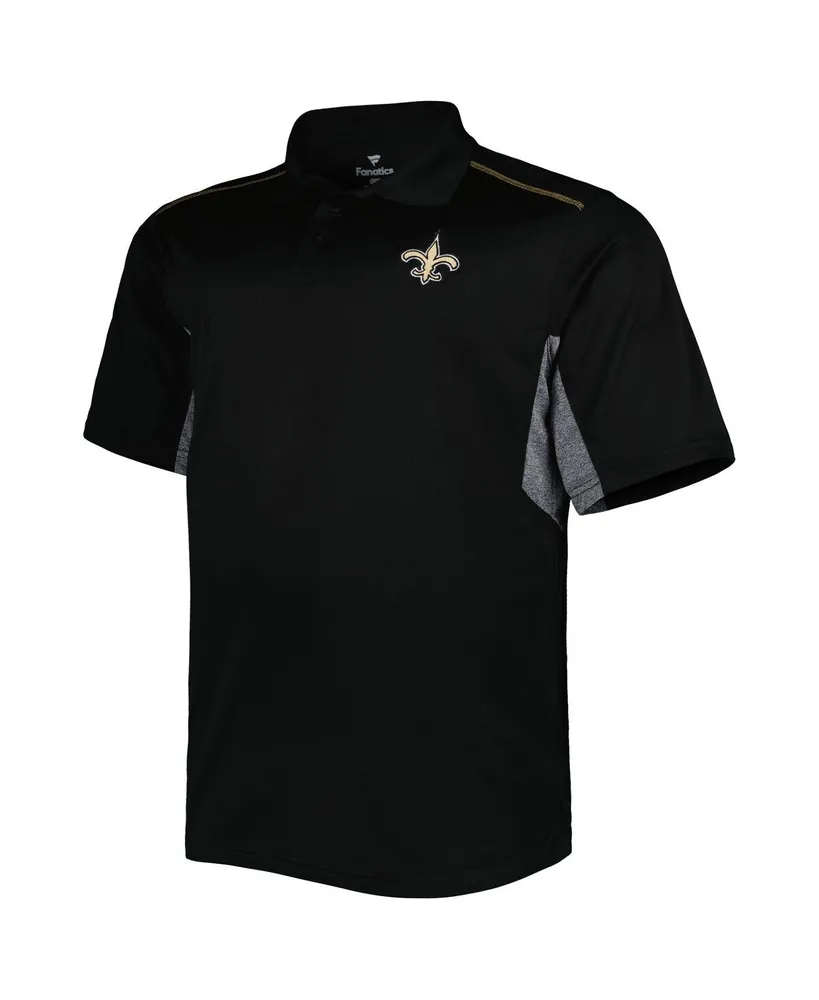 Men's Black New Orleans Saints Big and Tall Team Color Polo Shirt