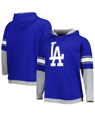 Men's New Era Royal Los Angeles Dodgers Big and Tall Twofer Pullover Hoodie