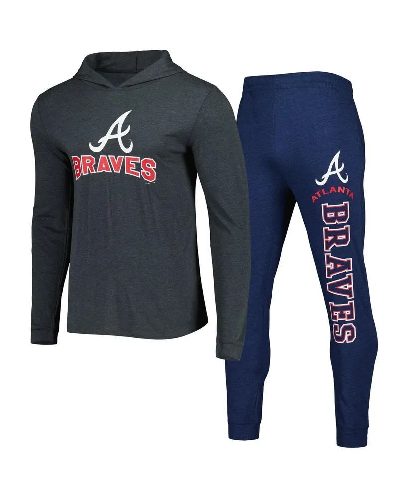 Men's Concepts Sport Navy and Charcoal Atlanta Braves Meter Hoodie Joggers Set