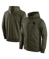 Men's Nike Olive Oklahoma Sooners Tonal Logo Stack Performance Full-Zip Hoodie