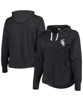 Women's Soft As A Grape Black Chicago White Sox Plus Full-Zip Tri-Blend Hoodie