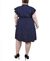 Ny Collection Plus Size Flutter Sleeve Belted Dress