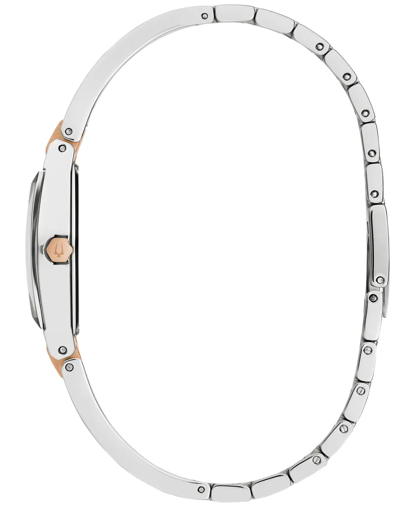 Bulova Women's Modern Gemini Diamond Accent Stainless Steel Bangle Bracelet Watch 23mm
