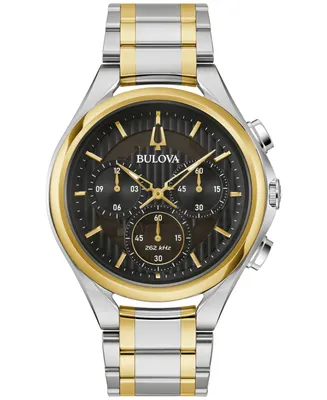 Bulova Men's Chronograph Curv Two-Tone Stainless Steel Bracelet Watch 44mm - Two