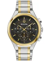 Bulova Men's Chronograph Curv Two-Tone Stainless Steel Bracelet Watch 44mm - Two