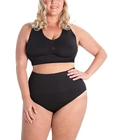 MeMoi Plus Size High-Waisted Moderate Coverage Seamless Shaper Brief